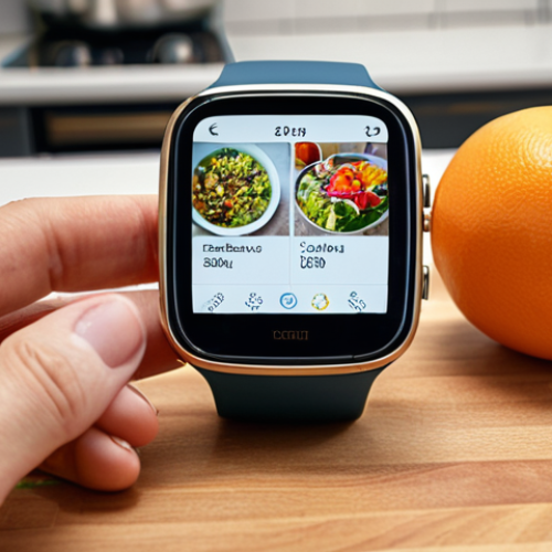 **

A person looking at health data on a smartwatch while preparing a healthy meal in a modern kitchen. Focus on the intersection of technology and healthy living, emphasizing informed choices.

**
