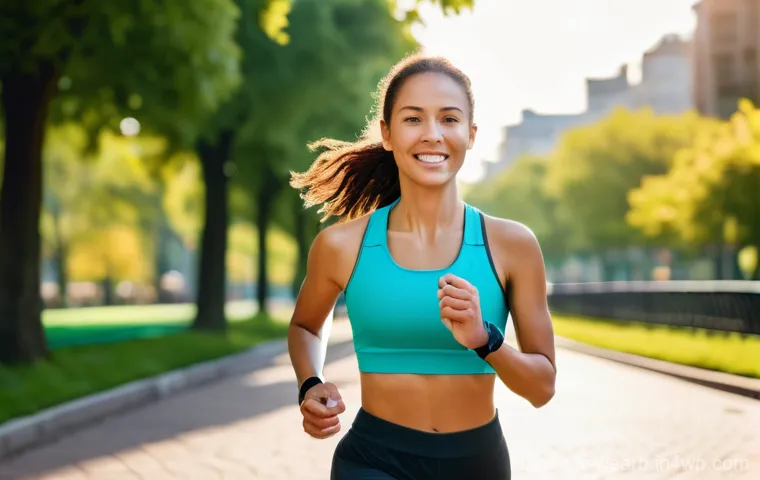 웨어러블 기기의 기능 확장 가능성 - **Prompt:** A dynamic, active young woman in her late 20s, with a healthy and energetic demeanor, is...