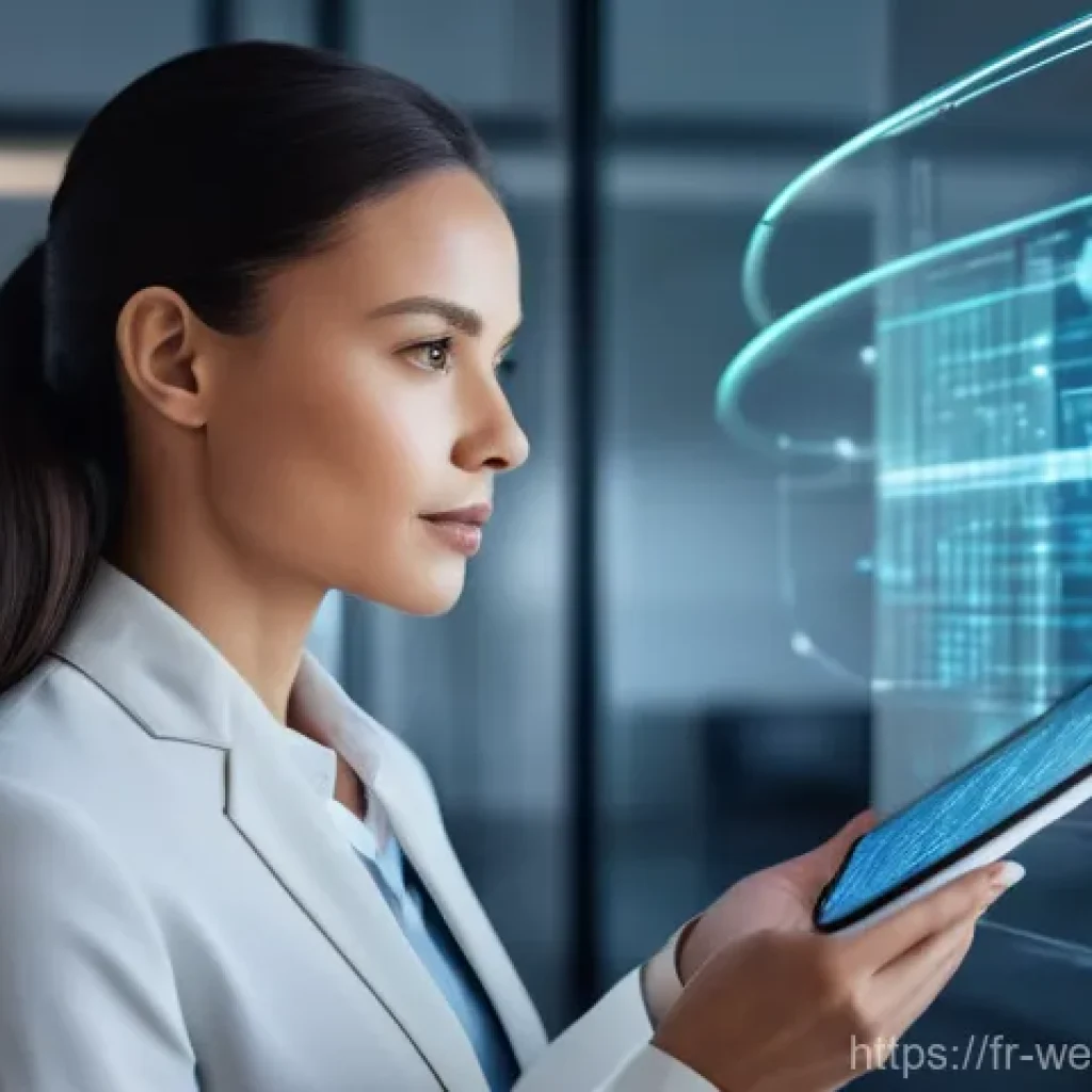 웨어러블 헬스케어 기기 개발의 도전 과제 - **Prompt:** A diverse group of people, including a smiling elderly woman wearing a sleek, modern sma...