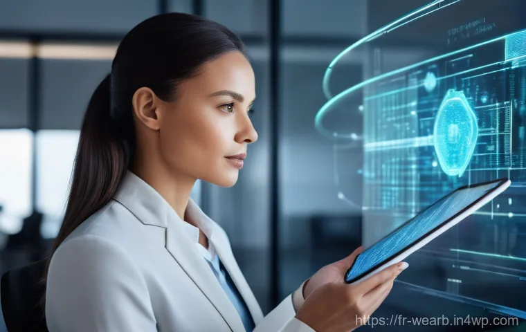 웨어러블 헬스케어 기기 개발의 도전 과제 - **Prompt:** A diverse group of people, including a smiling elderly woman wearing a sleek, modern sma...